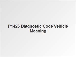P1426 Diagnostic Code Vehicle Meaning
